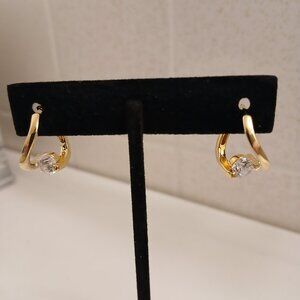 Diamonique Italia Twist Polished Hoop Earrings